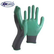 NMsafety EN388 CE cerfified 13 gauge colored nitrile polyester gloves